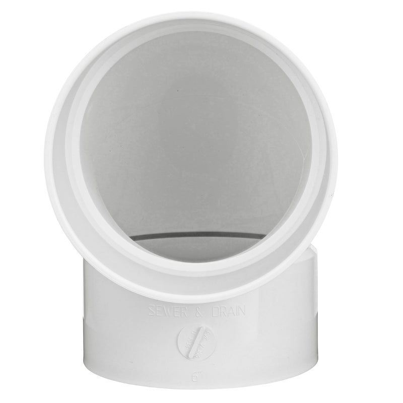 NDS زاوية 90 درجة NDS 6P02 PVC، 6 إنش، لتوصيلات هاب × هاب باللحام، للاستخدام مع أنابيب الصرف الصحي والتصريف 6 إنش، بيضاء - Image 3